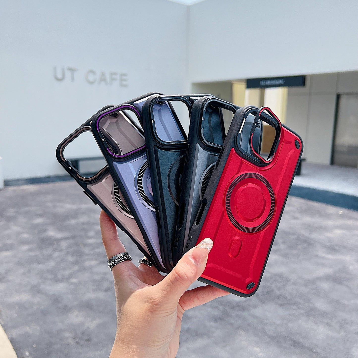 Anti-Dust Anti-Fall Heavy Duty Protection Shockproof Strong Magnetic Phone Case With Camera Kickstand for iPhone 16ProMax 16 15 14 13 12 11 Bumper Matte Hard Cover