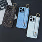 For iPhone 16ProMax 16 15 14 13 12 11 Case With Wristband, Luxury Glitter Durable Faux Leather Kickstand Shockproof Phone Case