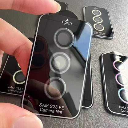 For Samsung S24FE S23FE Camera Lens Protector Aluminum Alloy Metal Tempered Glass Camera Film