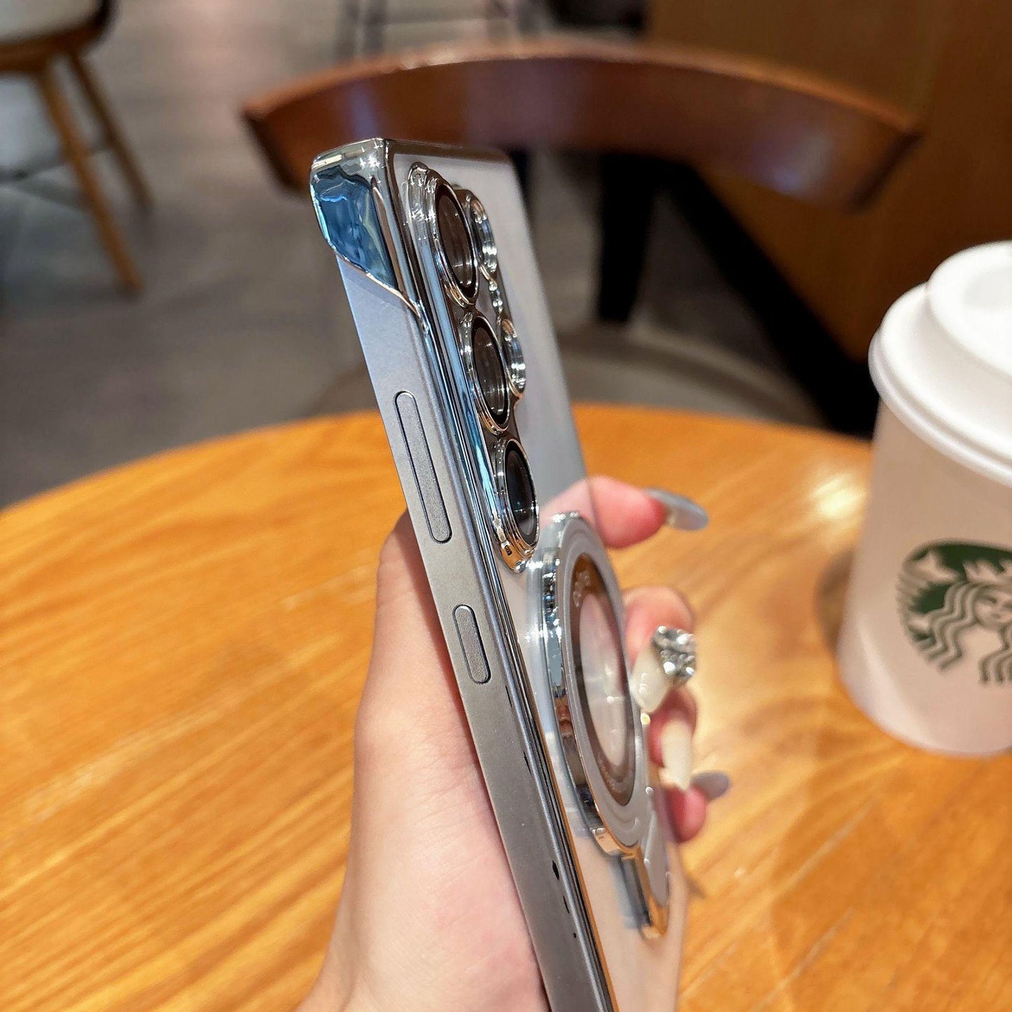 Ultra Slim Frameless Plating PC with Len Protector Phone Case with Metal Kickstand For Samsung S25Ultra S24 S23 S22 Shockproof Support Wireless Charging Hard Full Cover