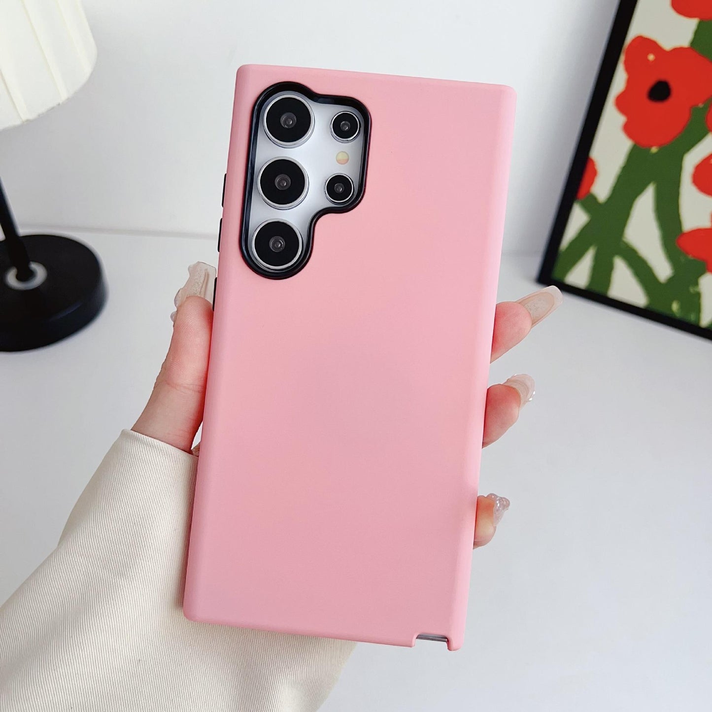Matte Liquid Silicone Slim Phone Case For Samsung S25Ultra S24 S23 S22 Skin Feel PC Shockproof Soft Full Cover