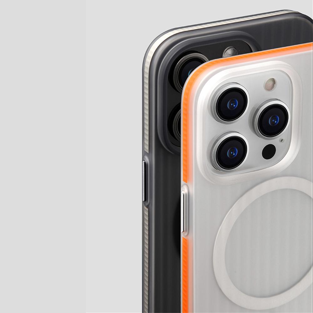 Corrugated Transparent Matte Magnetic Wireless Charger Phone Case For iPhone 16 15 14 13 Pro Max Armor Bumper Shockproof Cover