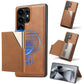 For Samsung S25 S24 S23 A16 A15 A36 A35 A56 A55 A53 Leather Phone Case with Strong Magnetic Wallet, Anti-Fall Card Bag Kickstand for Magsafe Shockproof Business Hard Full Cover