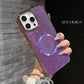For iPhone 16ProMax 16 15 14 13 12 11 Phone Case, Luxury Slim Glitter Magnetic Pattern Plating Matte Leather Len Protection Shockproof Hard Full Cover