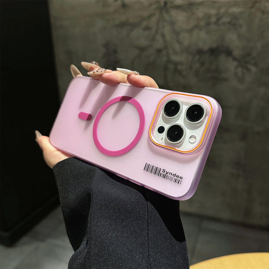 Matte Clear Magnetic Two-tone Slim PC Phone Case For iPhone 16ProMax 15 14 13 12 Transparent Skin Feel Bumper Shockproof Hard Full Cover