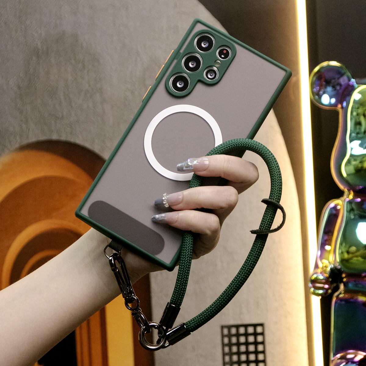 Luxury Matte Clear Support Magnetic With Multifunctional Climbing Rope For S25 S24 Ultra Plus S24FE