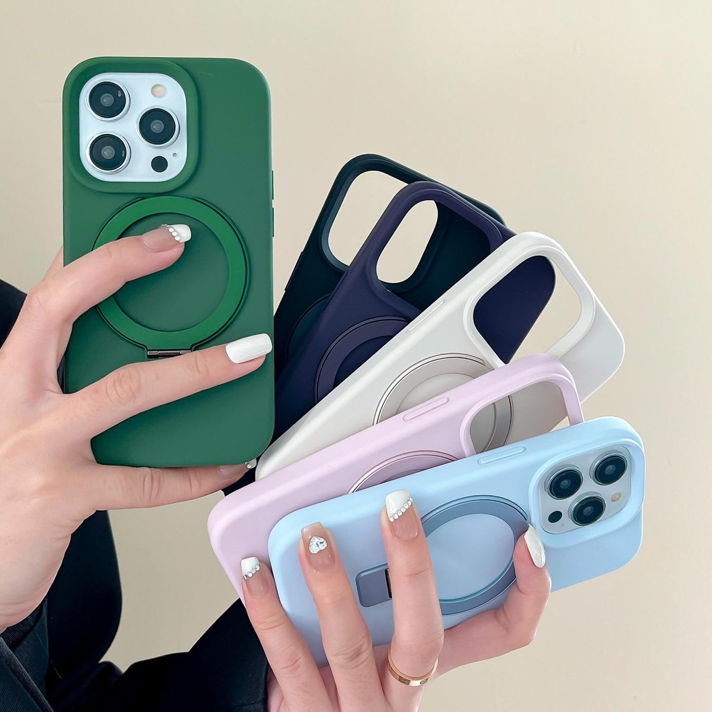 Strong Magnetic Kickstand Phone Case For iPhone 16 15 14 13 12 for MagSafe, Skin-friendly Liquid Silicone Shockproof with Microfiber Lining Full Cover