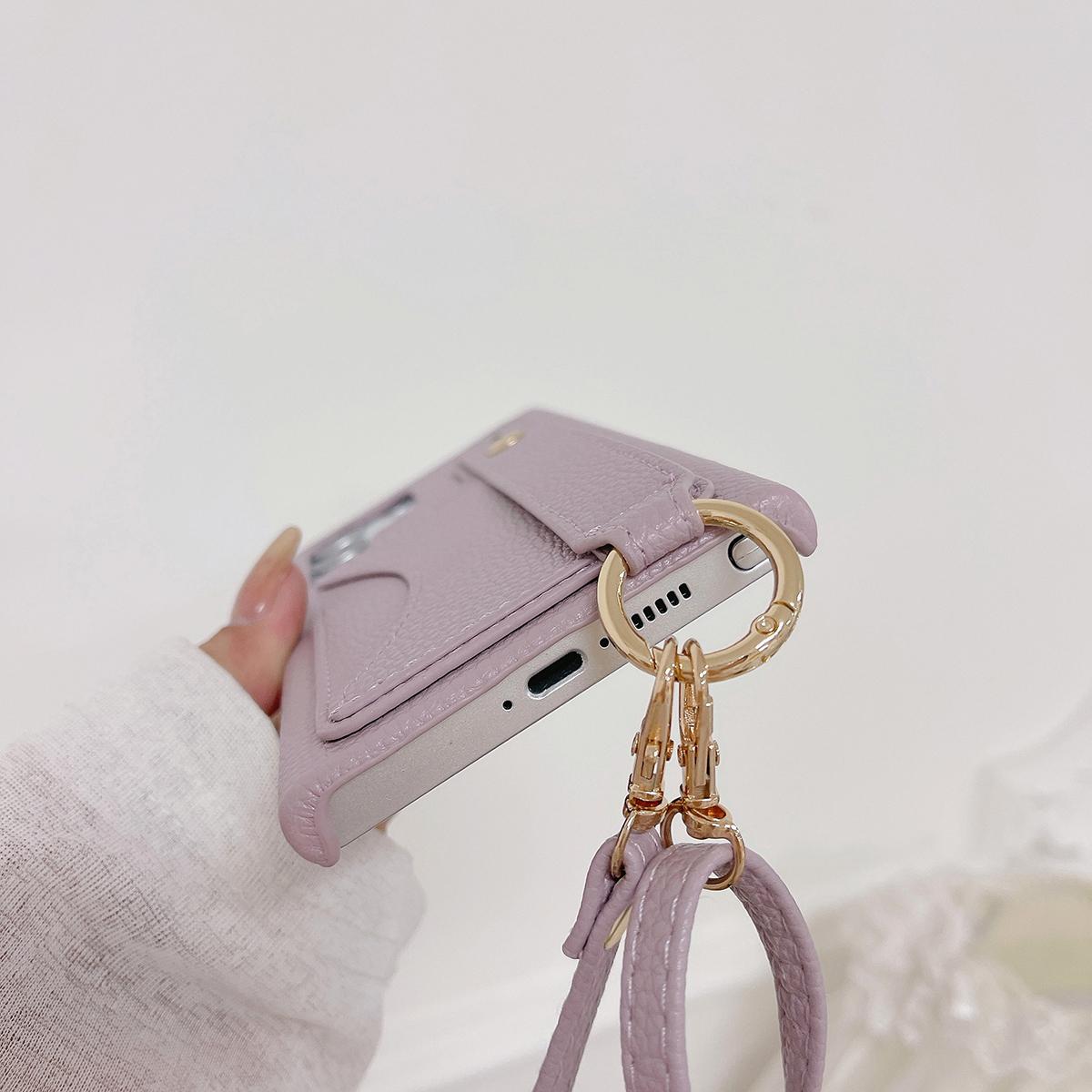 Wallet Case For Samsung S25 S24 S23 S22 S21 A15 A25 A35 A55 Card Holder Wrist Strap Lanyard Handbag Crossbody Leather Cover for Samsung A15 A25 A35 A55
