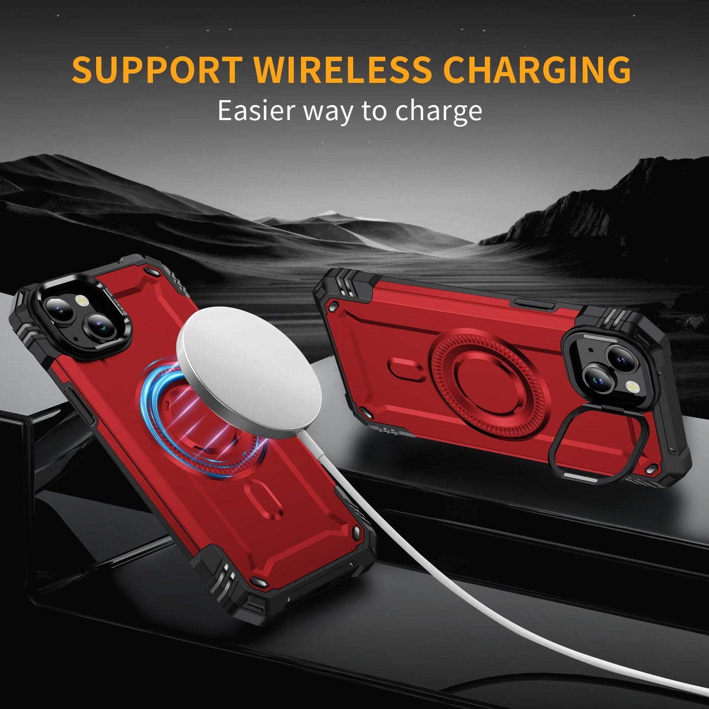 Anti-Dust Four Corner Anti-Fall Heavy Duty Protection Shockproof Strong Magnetic Phone Case With Camera Kickstand for iPhone 16ProMax 16 15 14 13 12 11 XR Hard Full Cover