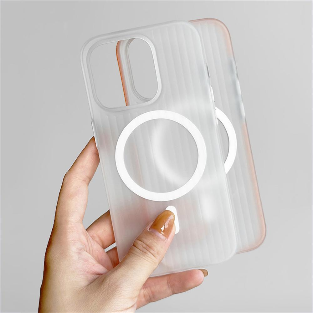 Luxury Transparent Matte Magnetic Wireless Charger Phone Case For iPhone 16 15 14 13 Pro Max Armor Bumper Shockproof Cover