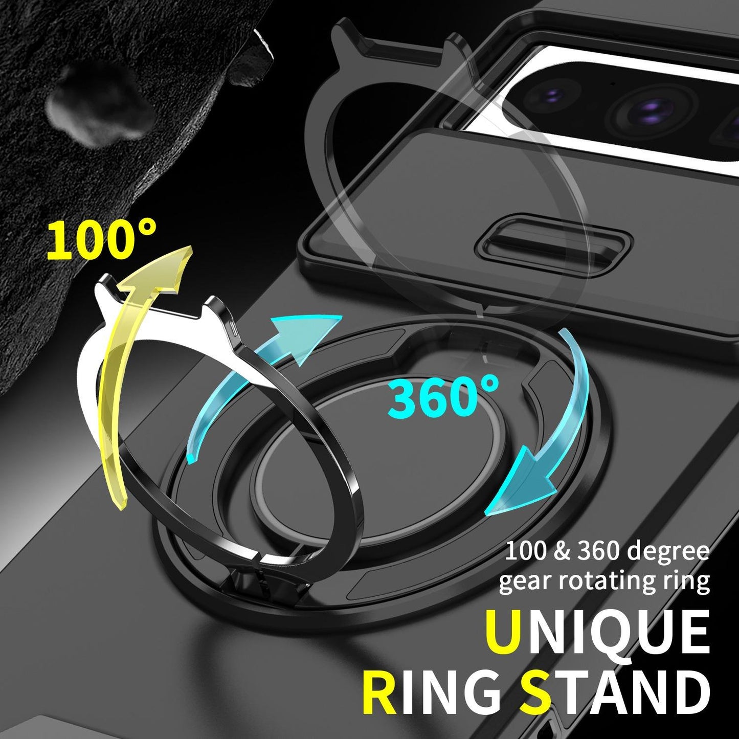 Ring Stand Holder Magnetic Case for Google Pixel  7 7Pro 8A 8Pro 9 Pro XL 9A Silde Camera Cover