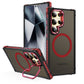 Two-tone Matte Transparent Anti-Dust Four Corner Anti-Fall Bumper Shockproof Strong Magnetic Phone Case With Metal Camera Kickstand for Samsung S25Ultra S24 S23FE S23 A14 A15 A25 A35 A54 A55