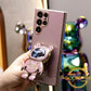 Quicksand Bear Stand Plating Phone Case for Samsung S25 25Plus 25Ultra 24 24FE 24Plus 24Ultra
