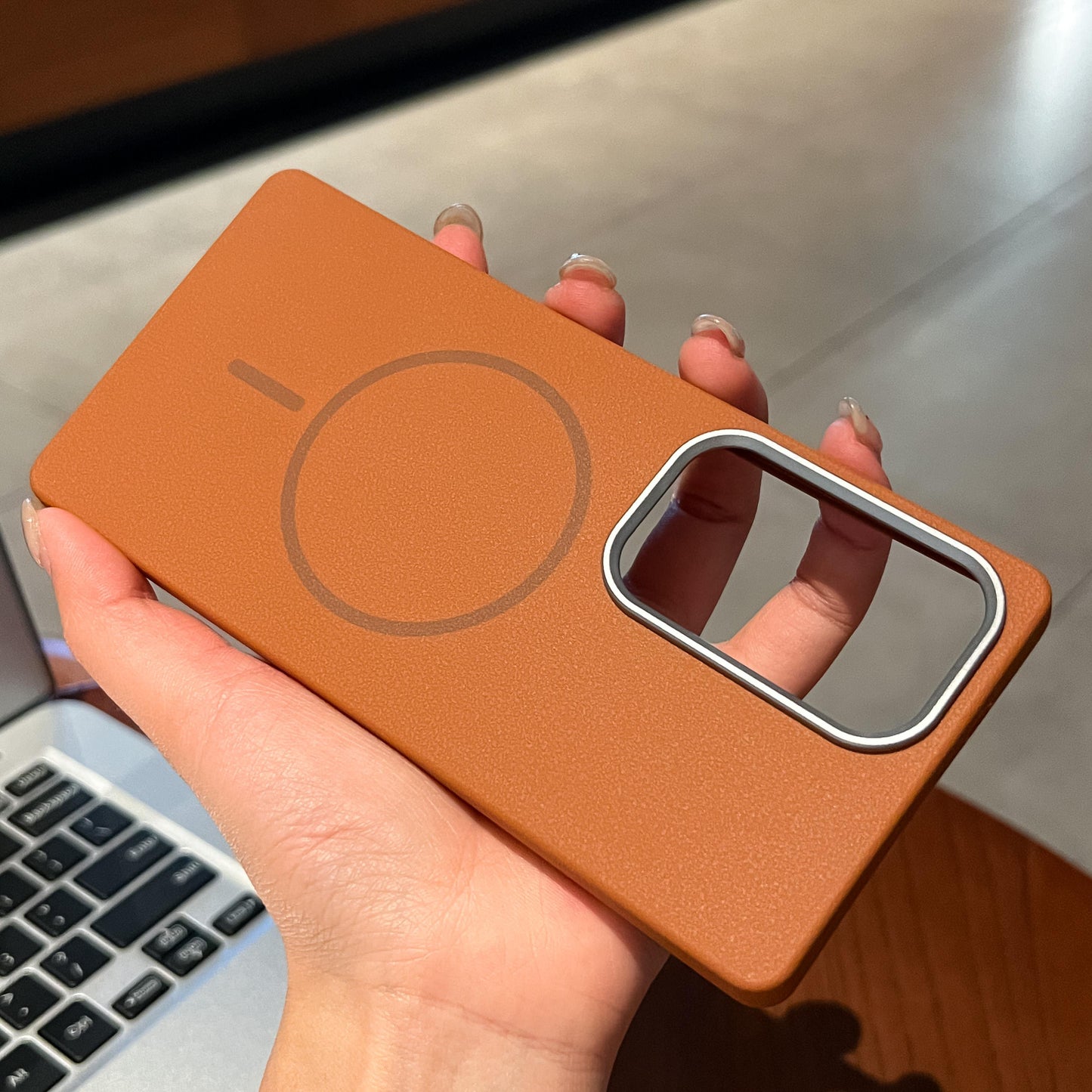 Plain Skin Grain Matte Slim Shockproof TPU For Magsafe Fine Ring Magnetic Phone Case For Samsung S25Ultra S25 S24 S23 S22 Max Len Protection Soft Full Cover