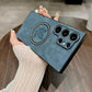 For Samsung S25Ultra S25Edge S24 S23 S22 S21 Note20 Case, Maple Leaf Pattern Matte Suede Leather Magnetic Shockproof Anti-Slip Hard Phone Case