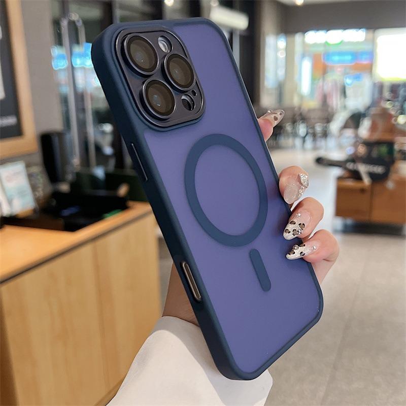 For iPhone 16ProMax 16 15 14 13 12 11 Plus Pro Max Phone Case, Matte Transparent Magnetic Acrylic Slim, Camera Len Protector Cover Protection Hard Full Cover