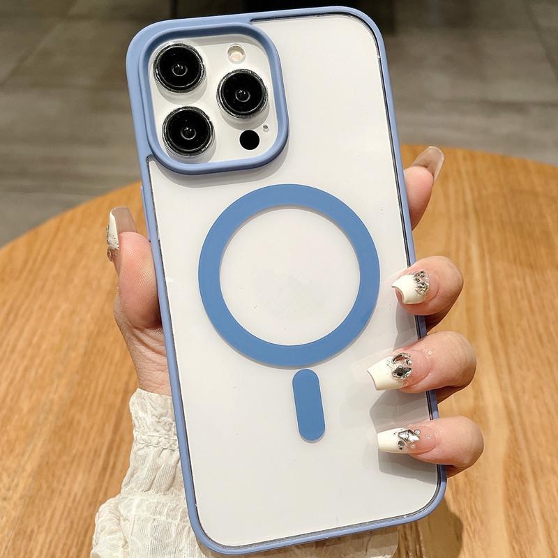 Retro Matte Transparent Magnetic Wireless Charging Compatible Case For iPhone 16 15 14 13 12 Pro Max - Shockproof PC Acrylic Hard Phone Cover