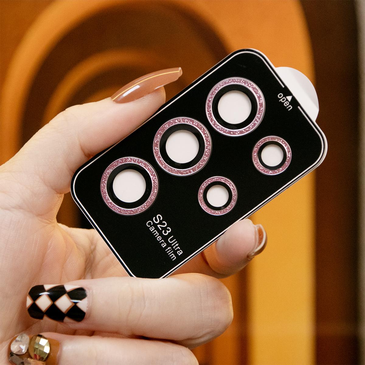 Glitter Camera Lens Protector Case 9H Tempered Glass Films Military-Grade Protection For Samsung S25 S25Plus S25Ultra S24Ultra S24 S24Plus S24FE
