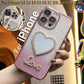 Glitter Transparent Gradient Love Heart Mirror Phone Case For iPhone 16 15 14 13 12 11 XR XSMax X/XS Clear Soft TPU Back Cover