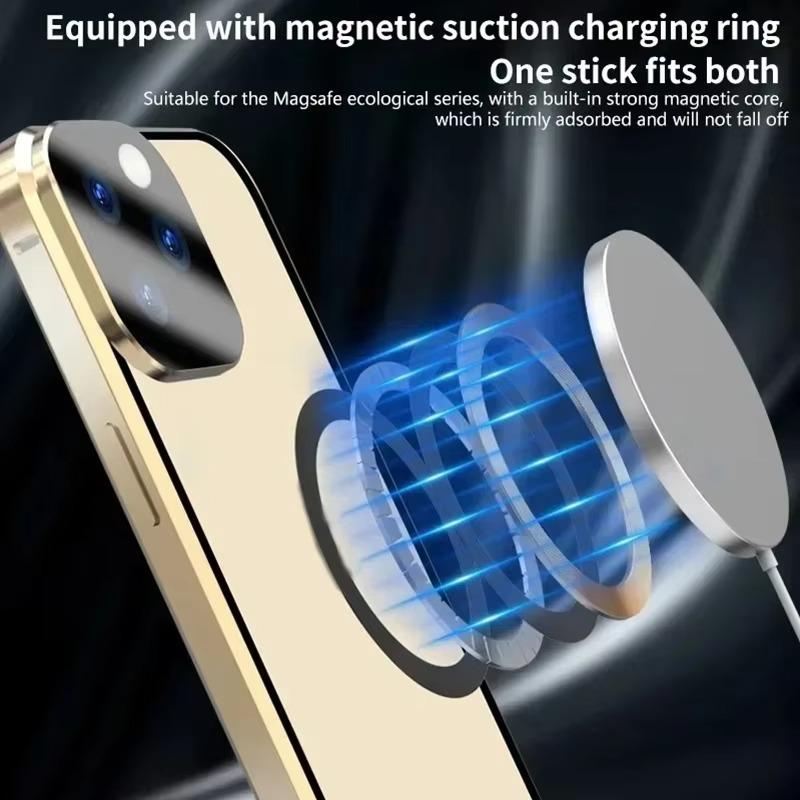 360 Full Protection Metal Magnetic Double Sided Phone Case For iPhone 16 15 14 13 12 Pro Max Plus For Magsafe Case Glass Magnetic Ring For Wireless Charging Snap Lock Full Cover