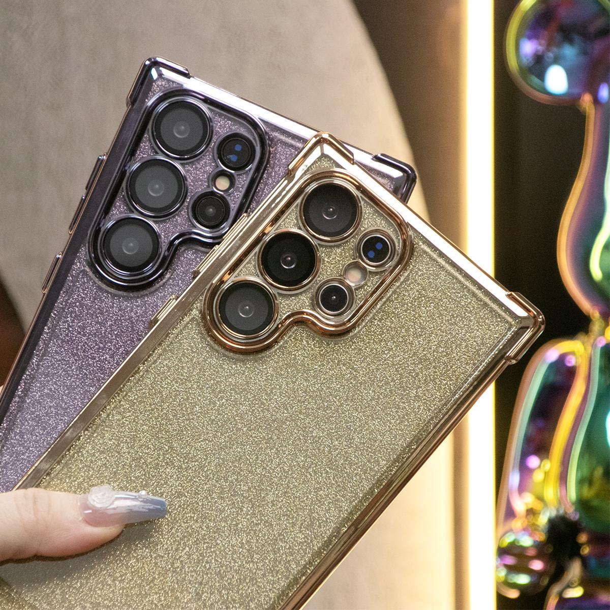 Luxury Glitter Plating Four Corners Shockproof Clear Case With Woven Wristband For iPhone 16 15 14 13 12 11 XR XSMax X/XS Transparent Hard Acrylic Bumper Full Cover
