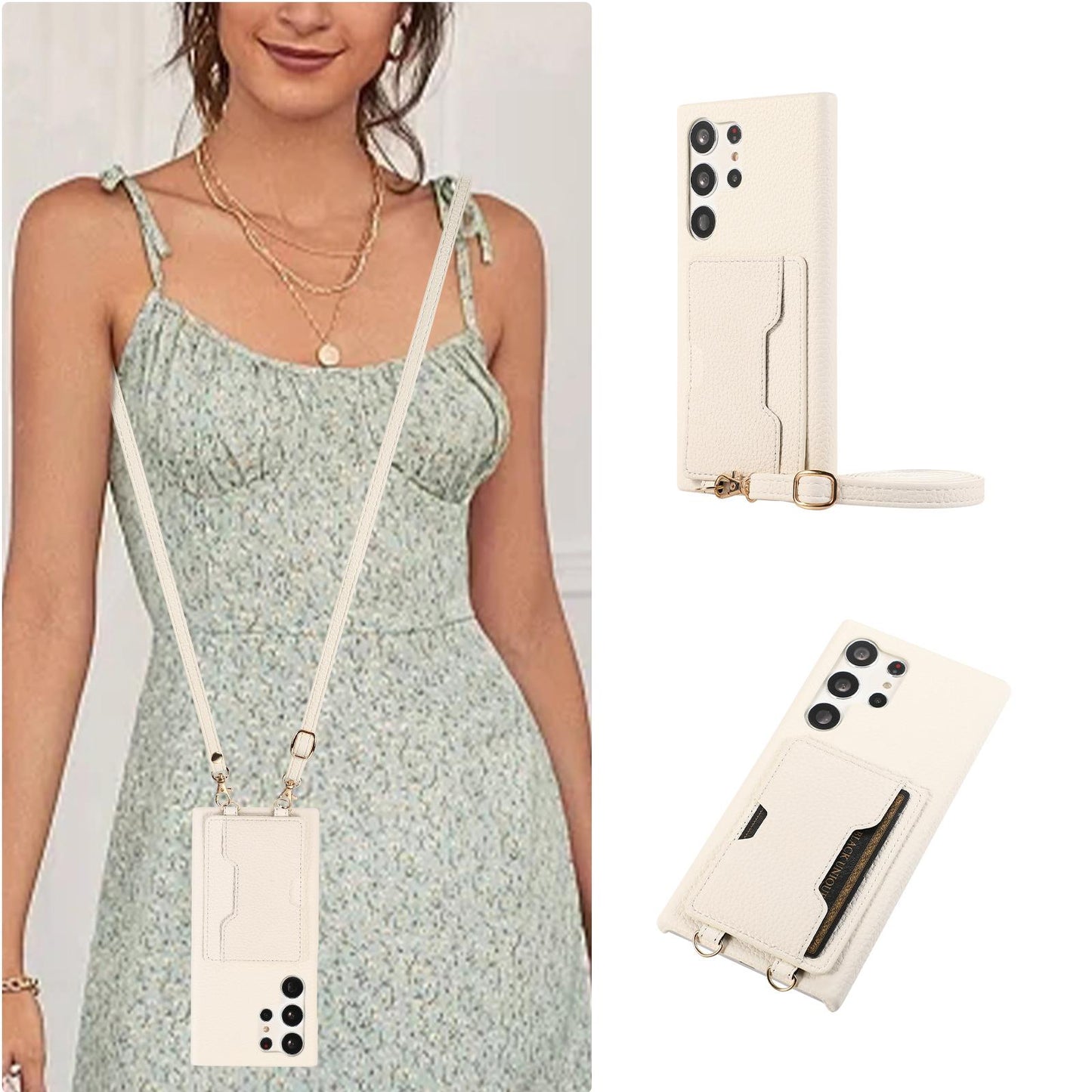 Wallet Case for Samsung Galaxy S25 S25Plus S25Ultra S24 S24FE S24Plus S24Ultra  Card Holder Lanyard Handbag Crossbody Leather Cover