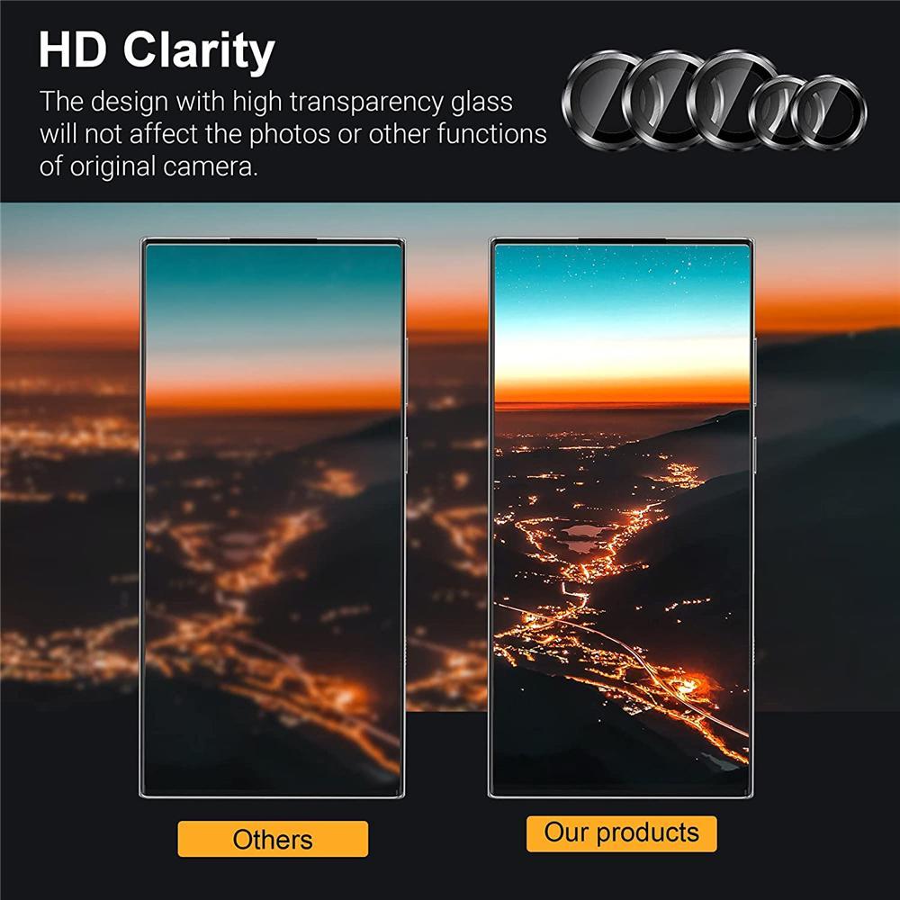 For Samsung S24FE S23FE Camera Lens Protector Aluminum Alloy Metal Tempered Glass Camera Film
