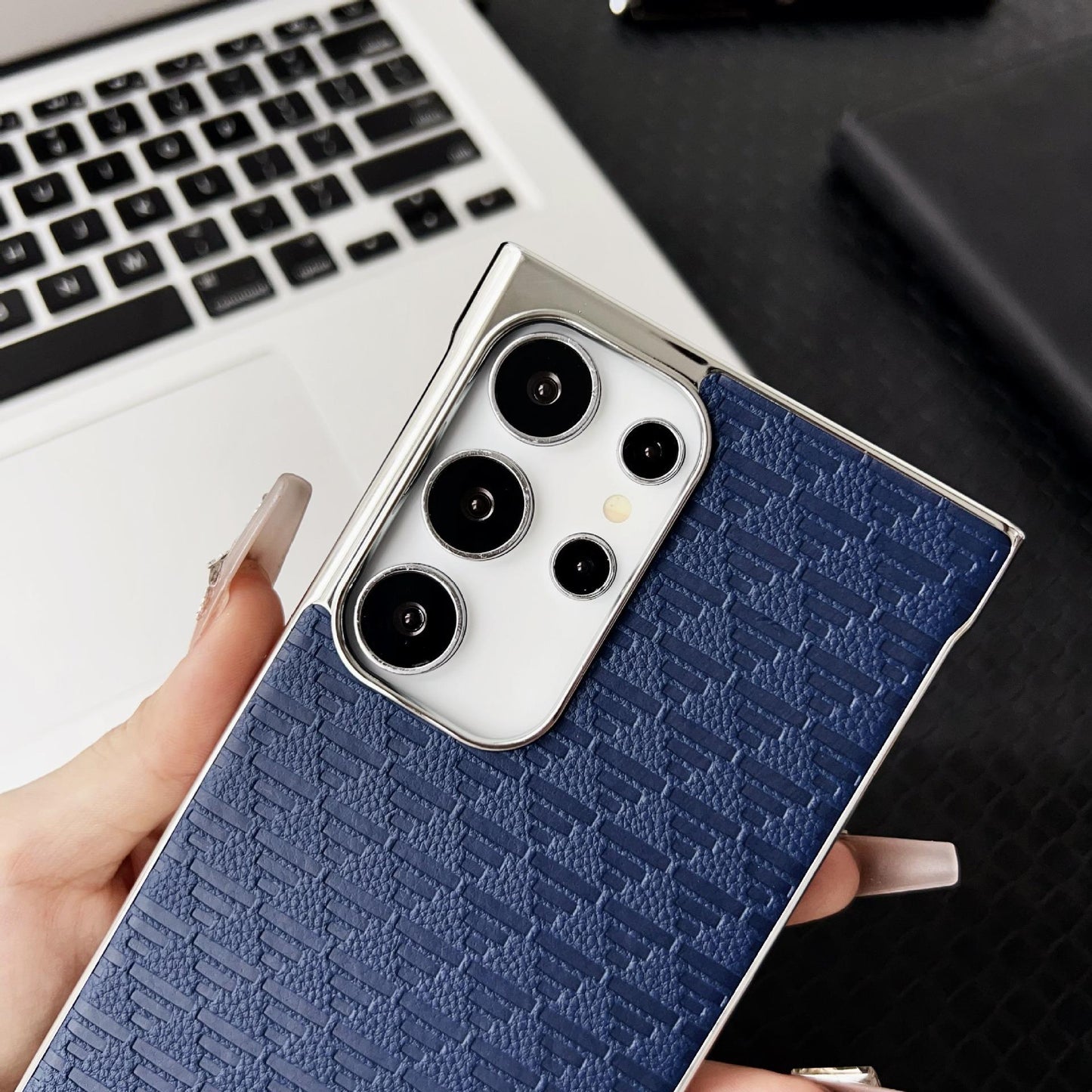 For Samsung S25Ultra S25+ S25 S24Ultra S24+ S24 Phone Case, Premium Printing Matte Plating Cooling PC Frameless Leather Ultra Slim, Camera Protection Cover Hard Cover
