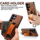 For Samsung S25 S24 S23 S22 Note20 Ultra Plus Phone Case, Smooth Surface Oil Wax Pattern Flip Elasticity Wallet Card Slot Wristband Leather Kickstand Shockproof Phone Case
