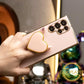 Plating Love Heart Pop Stand Phone Case For Samsung S25 S24 S23 S22 S21 Note20