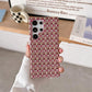 For Samsung S25Ultra S24 S23 S22 Phone Case, Simple Gradient Grid Mosaic Woven Pattern Fabrics Shockproof Hard Full Cover