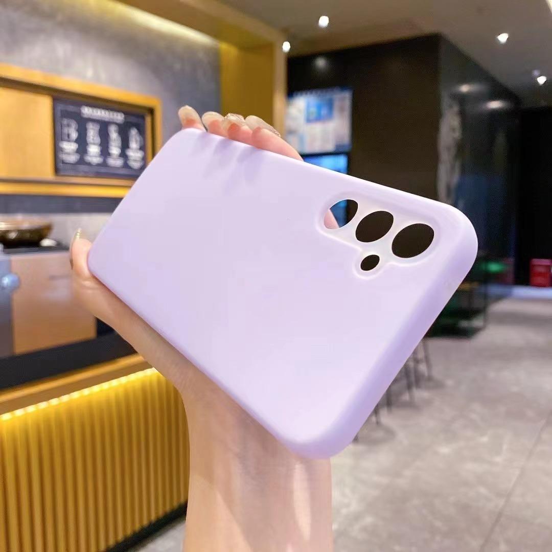 Luxury Lovely Liquid Silicone Jelly style Precision Len Protection Phone Case For Samsung S25Ultra S24FE S25 S24 S23, Soft Skin Feel Shockproof Soft Cover With Microfiber Lining
