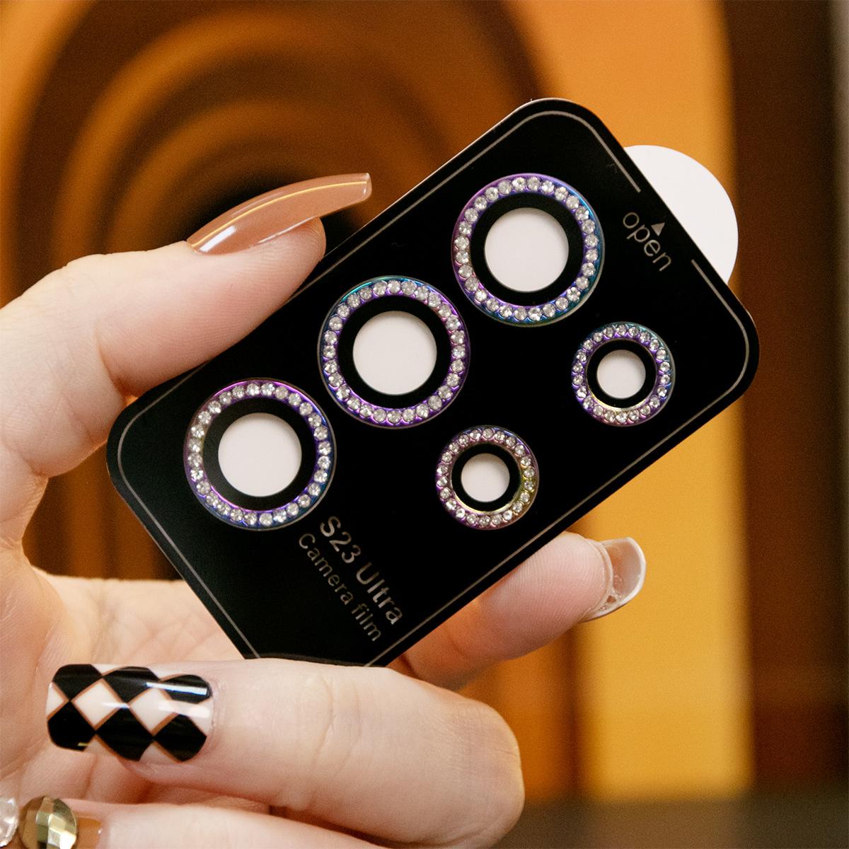 Diamond 9H Tempered Glass Camera Lens Protector Alloy Ring Cover for Samsung Galaxy S25 Ultra S24 Ultra