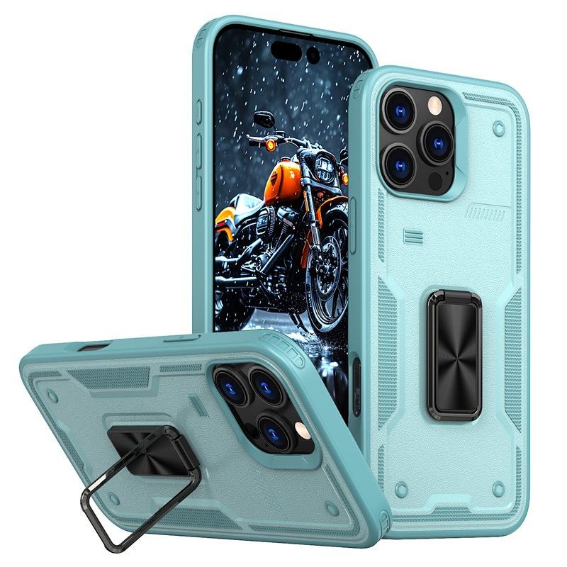 Anti-Dust Matte Anti-Fall Heavy Duty Protection Shockproof Phone Case With Kickstand for iPhone 16ProMax 16 15 14 13 12 11 XR Bumper Hard Full Cover