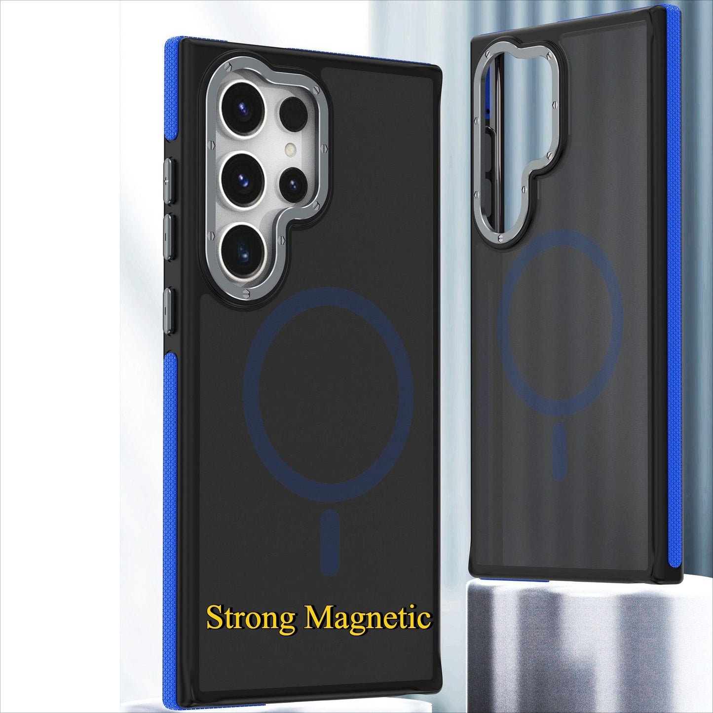For Samsung S25Ultra S25 S24 S23FE A15 A14 A25 A24 A34 A35 A54 A55 Strong Magnetic Phone Case, Metal Camera Protection, Elegant Matte Case Shockproof Bumper Hard Full Cover