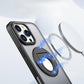 For iPhone 16 15 14 13 12 11 Phone Case with 360 Degree Rotate Ring Kickstand, Matte Crystal Magnetic Metal Camera Frame Shockproof Hard Full Cover