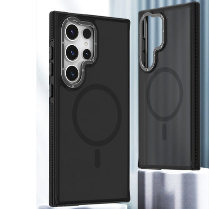 For Samsung S25Ultra S25 S24 S23FE A15 A14 A25 A24 A34 A35 A54 A55 Strong Magnetic Phone Case, Metal Camera Protection, Elegant Matte Case Shockproof Bumper Hard Full Cover