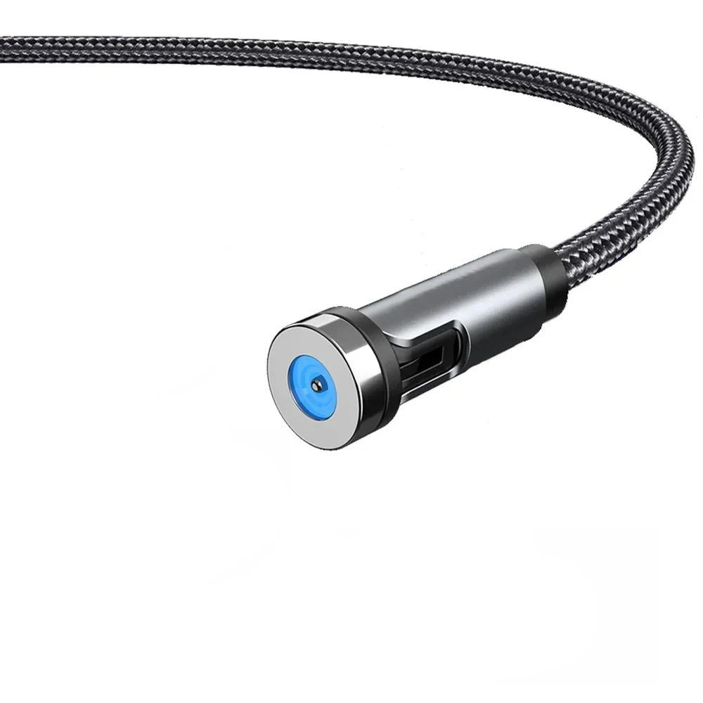 1m/2m/3m Magnetic Charging Cable 540° Rotating Magnetic Phone Charger Cable - 90° Angle Connector, Nylon-Braided Cords For iPhone For Samsung Smart Phone Accessories