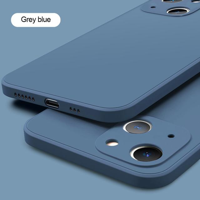 Slim Thin Luxury Square Liquid Soft Silicone Case For iPhone 16 15 14 Pro Max Protective Shockproof Back Cover with Microfiber Lining