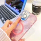 For iPhone 16ProMax 16 15 14 13 Phone Case, Electroplating Magnetic Laser Flow Silk Pattern Acrylic Slim With Glitter Len Protector, Protection Non-Yellowing Hard Cover