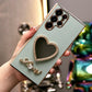 Love Heart Mirror Plating Phone Case For Samsung S25 S24 S23 S22 S21 Note20