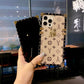 Luxury Classic Leather Lock Anti Drop Case For iPhone 16 15 14 13 12 11 Plus Pro Max Fashion Square Case Back Cover