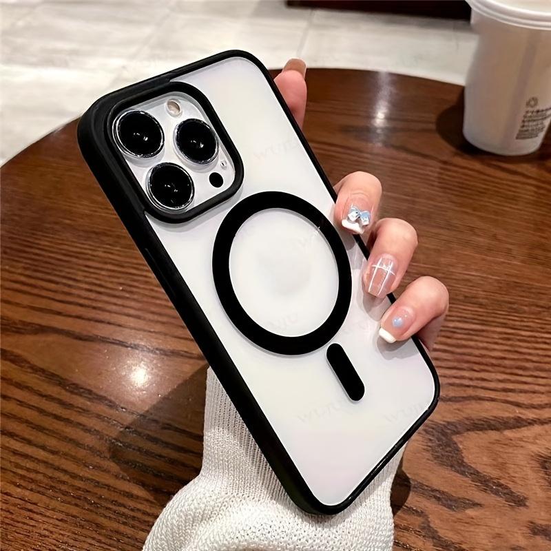 Retro Matte Transparent Magnetic Wireless Charging Compatible Case For iPhone 16 15 14 13 12 Pro Max - Shockproof PC Acrylic Hard Phone Cover