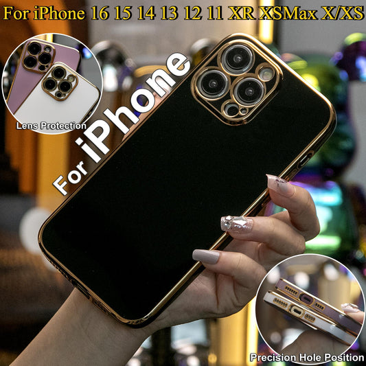 Plating Soft Slim Basic Phone Case For iPhone 16 15 14 13 12 11 XR XSMax X/XS