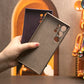 For Samsung S24 S24+ S24Ultra, Leather Phone Case Full Cover Protective Shockproof Back Cover with Metal keys and Flannel Lining