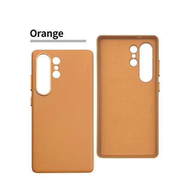 Leather Phone Case For Samsung S25Ultra S25+ S25 Metal Camera Frame Volume Button Full Protective Shockproof Back Cover With Microfiber Lining