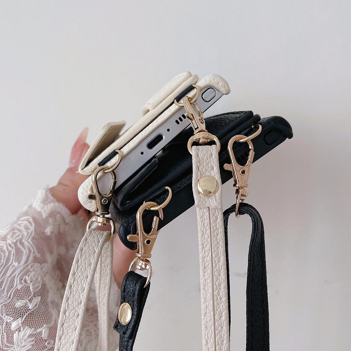Wrist Strap Crossbody Leather Wallet Case For Samsung Galaxy S25 S25Plus S25Ultra S24 S24FE S24Plus S24Ultra Card Holder Lanyard Cover