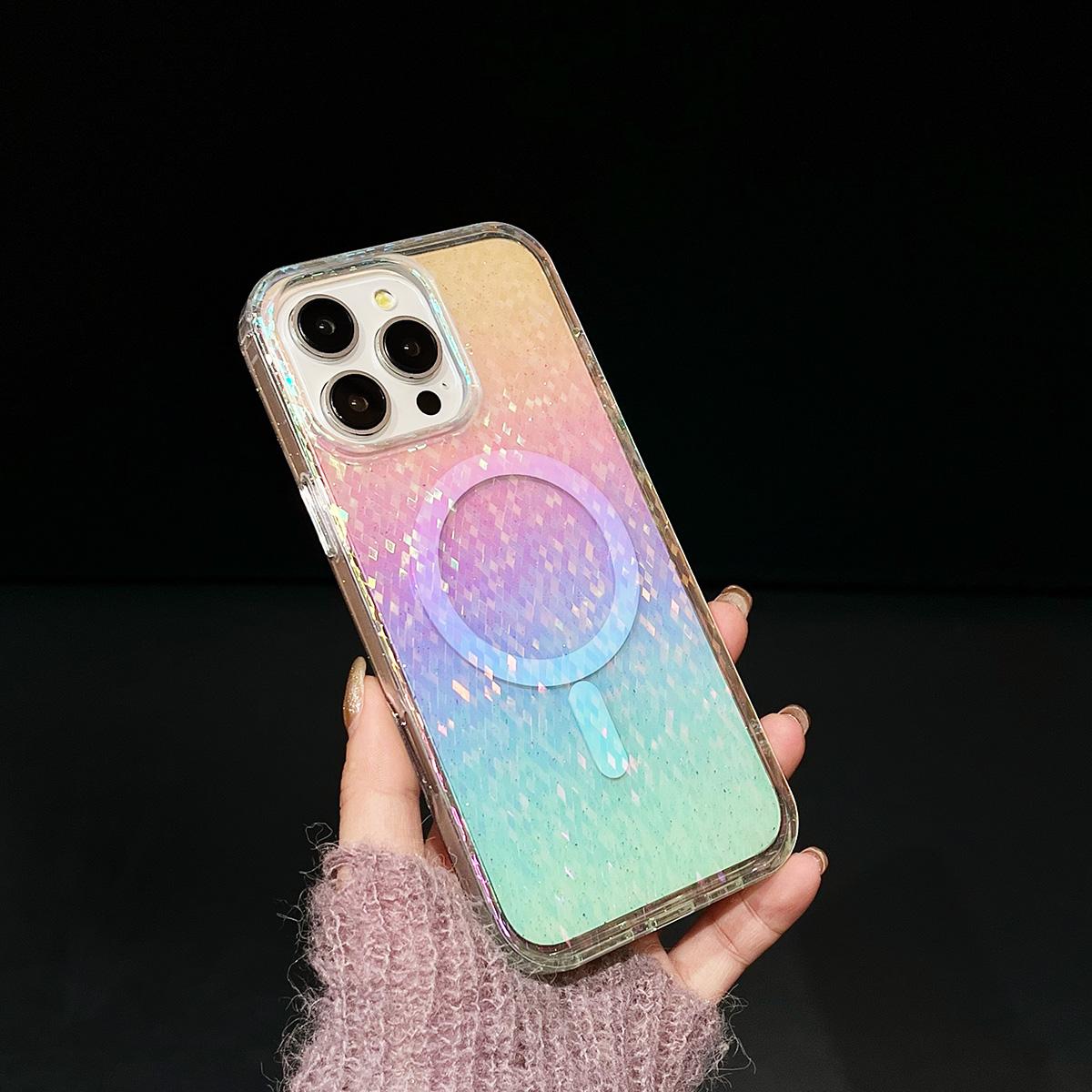 Dazzling Shining Magnetic Phone Case for Samsung S25 S24 S23 S22 Ultra Plus FE Luxury Glitter Clear Magnetic Phone Case For Girls