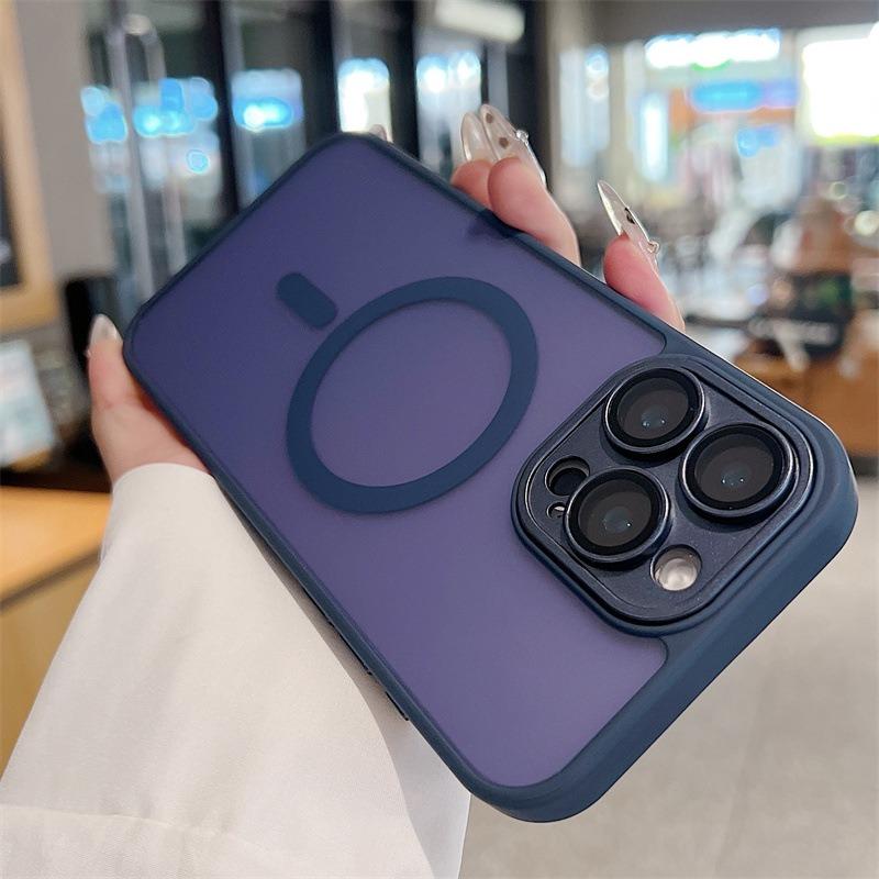 For iPhone 16ProMax 16 15 14 13 12 11 Plus Pro Max Phone Case, Matte Transparent Magnetic Acrylic Slim, Camera Len Protector Cover Protection Hard Full Cover