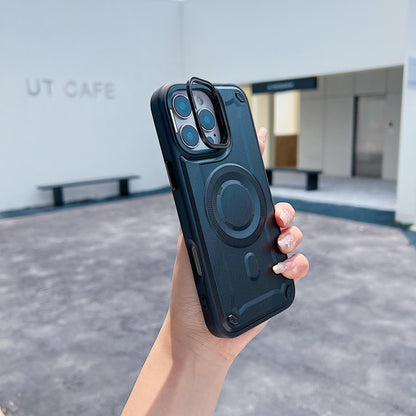 Anti-Dust Anti-Fall Heavy Duty Protection Shockproof Strong Magnetic Phone Case With Camera Kickstand for iPhone 16ProMax 16 15 14 13 12 11 Bumper Matte Hard Cover